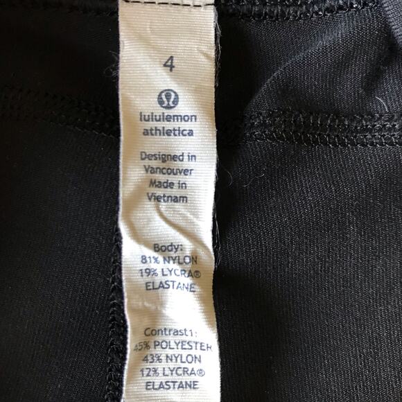 Lululemon Gather and Crow Crops Capris Leggings Size 4 Black Tonka Stripe Cashew - Picture 7 of 15